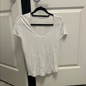 Women's White Scoop Neck Top